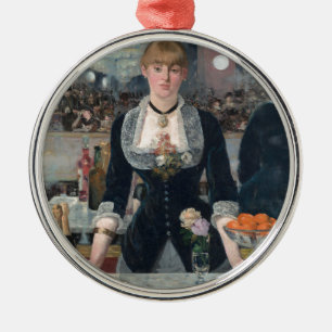 Edouard Manet's A Bar at the Folies-Bergère Metal Ornament