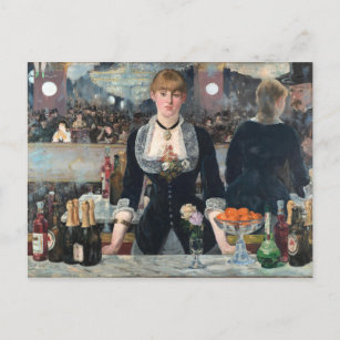 EDOUART MANET - A bar at the Folies-Bergere 1882 Postcard