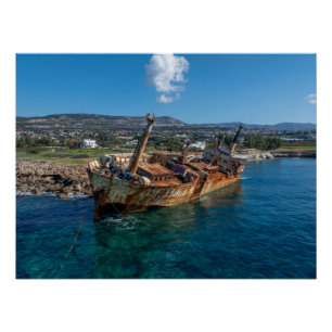 Edro III shipwreck Paphos, Cyprus Poster