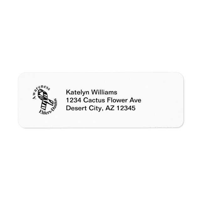 EDS Awareness Zebra Ribbon Address Label (Front)