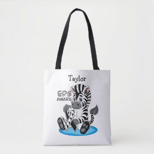 EDS Awareness Zebra Ribbon Tote Bag