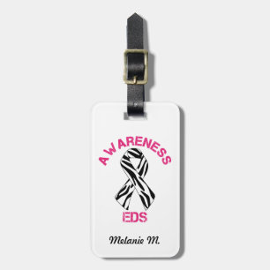 EDS Awareness Zebra Stripe Ribbon Luggage Tag