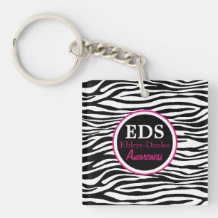 EDS Awareness Zebra Stripes Acrylic Keychain