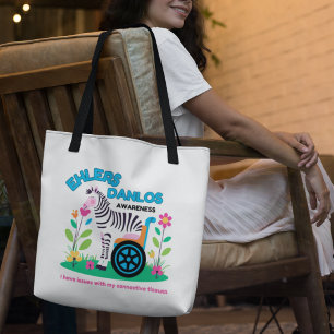 EDS Awareness Zebra Tote Bag