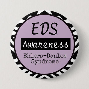EDS Ehlers-Danlos Syndrome Awareness Zebra Button
