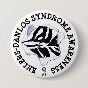 EDS Ehlers-Danlos Syndrome Awareness zebra Button