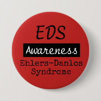 EDS Ehlers-Danlos Syndrome Awareness Zebra Button