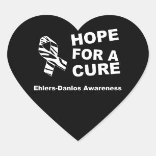 EDS Hope for a Cure Zebra Ribbon Heart Sticker