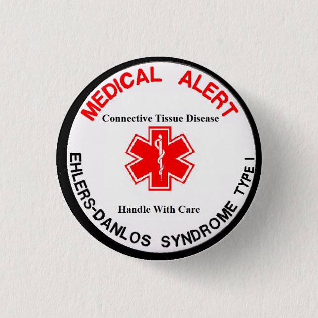 EDS Type 1 Medical Alert Button (Front)