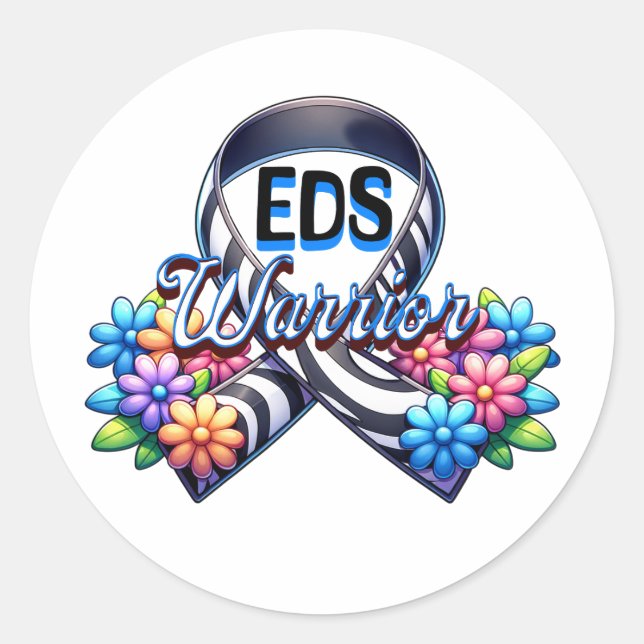 EDS Warrior | Ehlers-Danlos Syndrome T-Shirt Classic Round Sticker (Front)