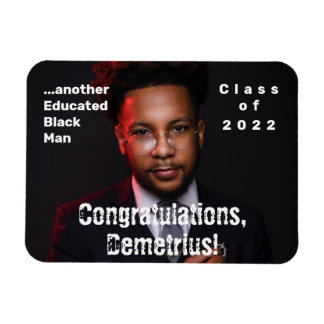 Educated Black Man 2022 Graduation Photo Magnet