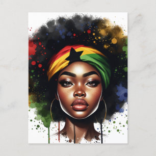 Educated Black Queen Melanin Woman HBCU Grad Sista Postcard