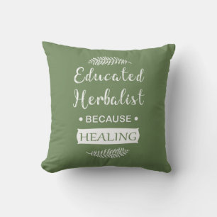 Educated herbalist throw pillow