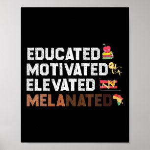 Educated Motivated Elevated Melanated African Amer Poster