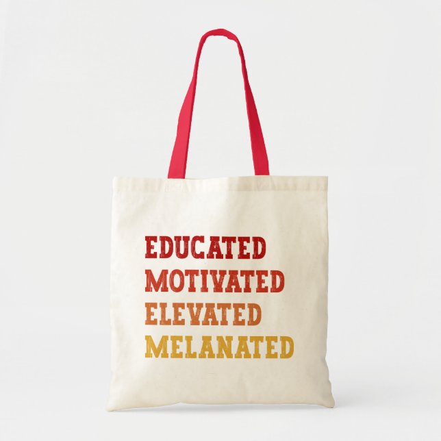 Educated Motivated Elevated Melanated Teacher Cool Tote Bag (Front)