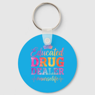 Educated Nurse Life Funny Nurse Heart Beat Keychain