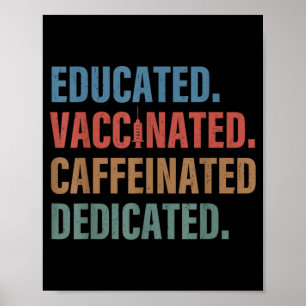 Educated Vaccinated Caffeinated Dedicated Nurse Poster