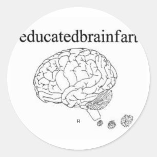 educatedbrainfart classic round sticker