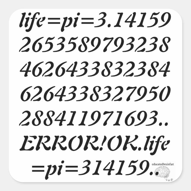 educatedbrainfart pi Sticker (Front)