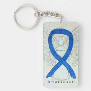 Education Angel Blue Awareness Ribbon Keychain