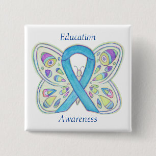 Education Butterfly Awareness Ribbon Art Pin