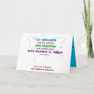 Education changes the world. 1st give me names. card