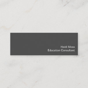 Education Consultant Minimalist Professional Gray  Mini Business Card