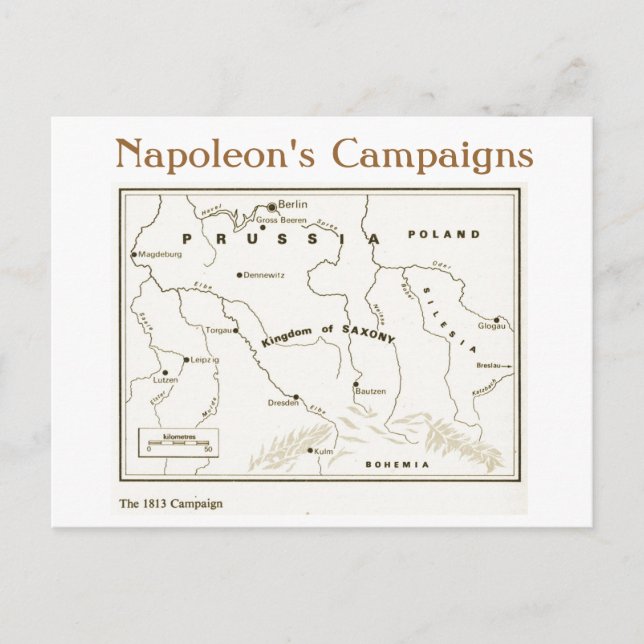 Education, History, Napoleon, The 1813  Campaign Postcard (Front)
