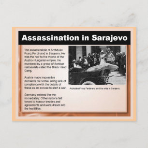 Education, History, World War I, Assassination Postcard