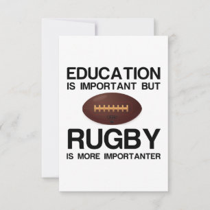 EDUCATION IMPORTANT RUGBY IMPORTANTER THANK YOU CARD