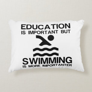 EDUCATION IMPORTANT SWIMMING IMPORTANTER ACCENT PILLOW