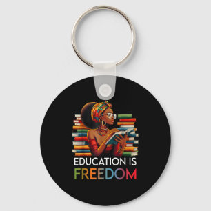 Education Is Dom Black Teacher Books Black History Keychain