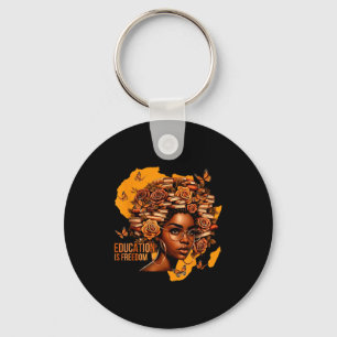 Education Is Dom Black Teacher Books Black History Keychain