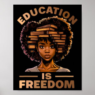 Education Is Freedom African American Black Histor Poster