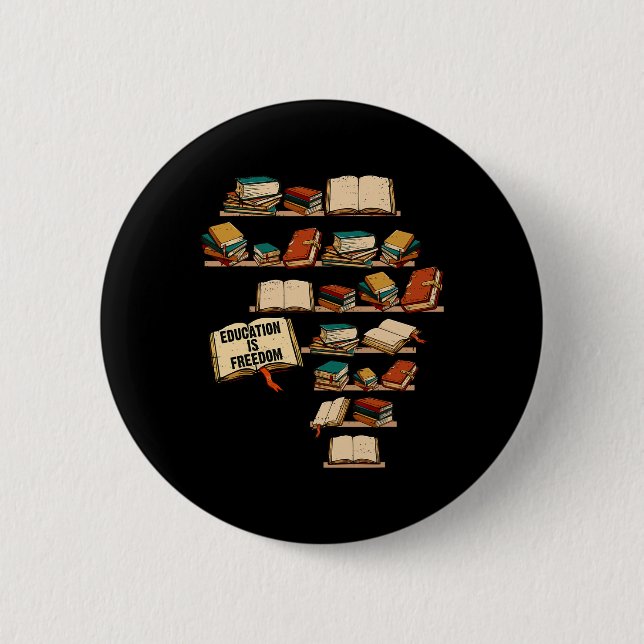 Education Is Freedom African Juneteenth Black Hist 2 Inch Round Button (Front)