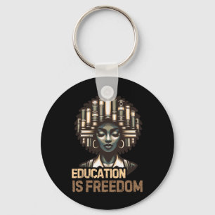 Education Is Freedom Black History Month Black Tea Keychain