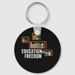 Education Is Freedom Black History Month Bookshelf Keychain
