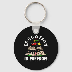 Education is freedom black history month  keychain