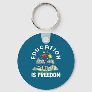 Education is freedom black history month  keychain