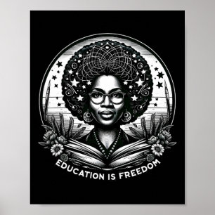 Education Is Freedom Black Teacher Books Black His Poster