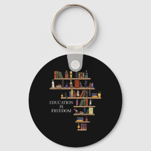 Education Is Freedom Book Reader Black History Mon Keychain
