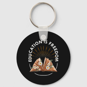 Education Is Freedom Book Reader Black History Mon Keychain