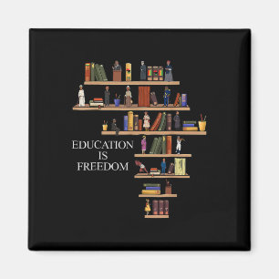 Education Is Freedom Book Reader Black History Mon Magnet
