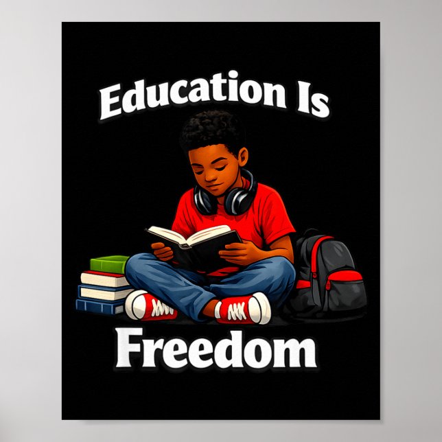 Education is freedom reading design black history poster (Front)