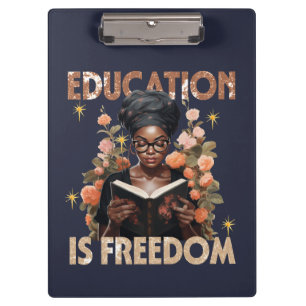 Education Is Freedom Teacher Books Black History Clipboard