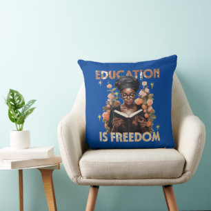 Education Is Freedom Teacher Books Black History Throw Pillow