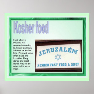 Education,  Judaism, Kosher Food Poster