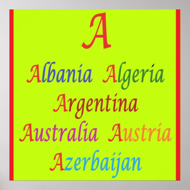 Education Learning design in mixed colours words Poster (Front)