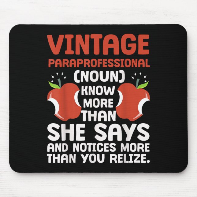 Education Pride Paraprofessional Definition  Mouse Pad (Front)