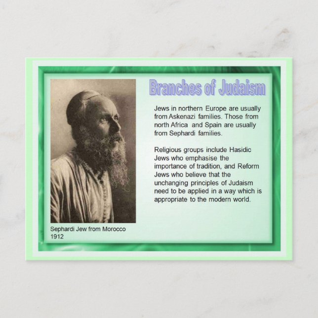 Education,  Religion,  Judaism,Branches of Judaism Postcard (Front)